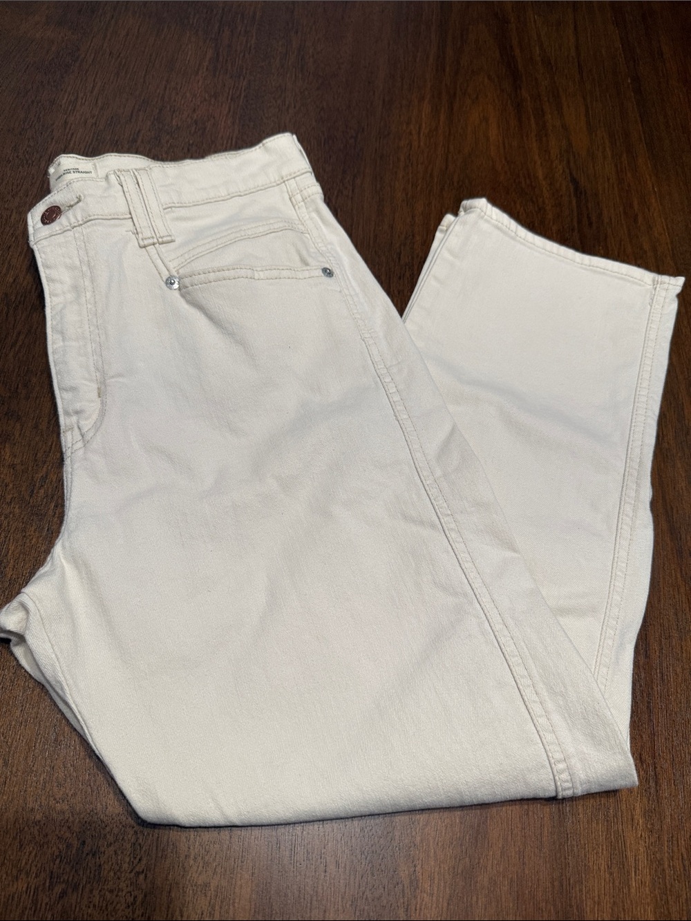 Levi’s Signature Heritage High Rise Straight Jeans Cream Color Size 30